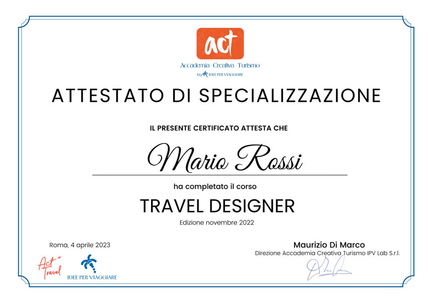 Scopri il corso di alta speccializzazione per TRAVEL DESIGN