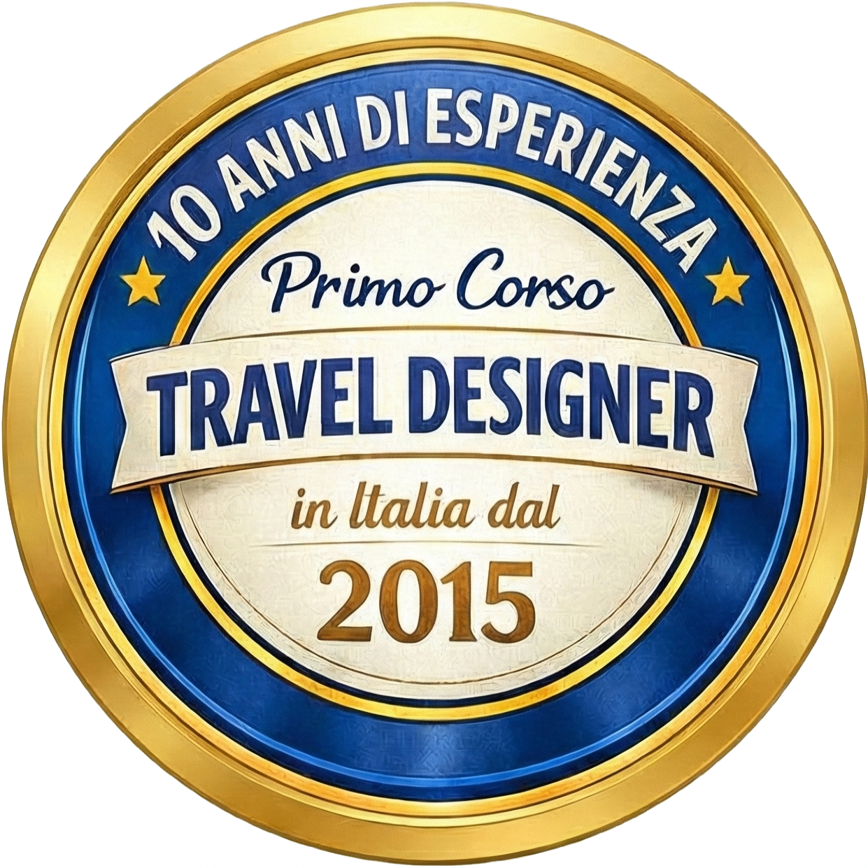 Badge 10 Anni di Esperienza - Primo Corso Travel Designer in Italia dal 2015