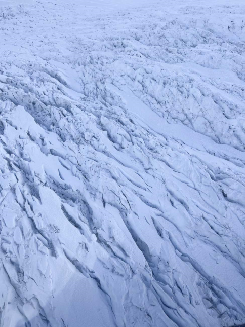 vista panoramica dall’alto del ghiacciaio Franz Josef Glacier, in Nuova Zelanda